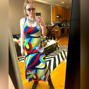 Mulata dress/ size small/ colors black blue yellow red white